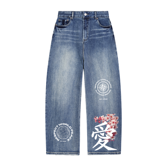 Respect World Peace™ Cherry Blossom Heavyweight Denim Jeans