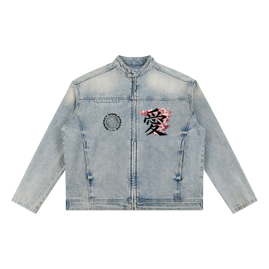 Respect World Peace™ Cherry Blossom Denim Jacket