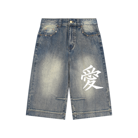 Respect World Peace™ Baggy Denim Shorts