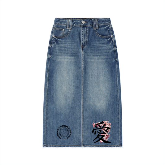 Respect World Peace™ Denim Skirt