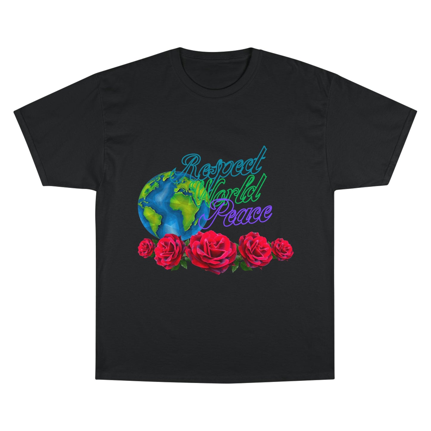 Respect World Peace™ Globe Rose T-Shirt - Purple