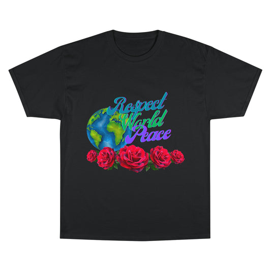 Respect World Peace™ Globe Rose T-Shirt - Purple