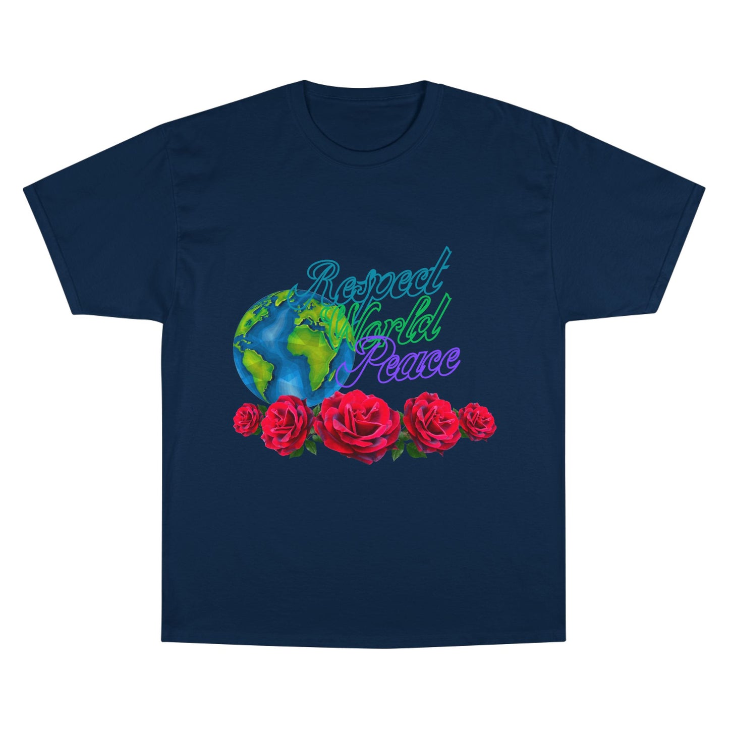 Respect World Peace™ Globe Rose T-Shirt - Purple