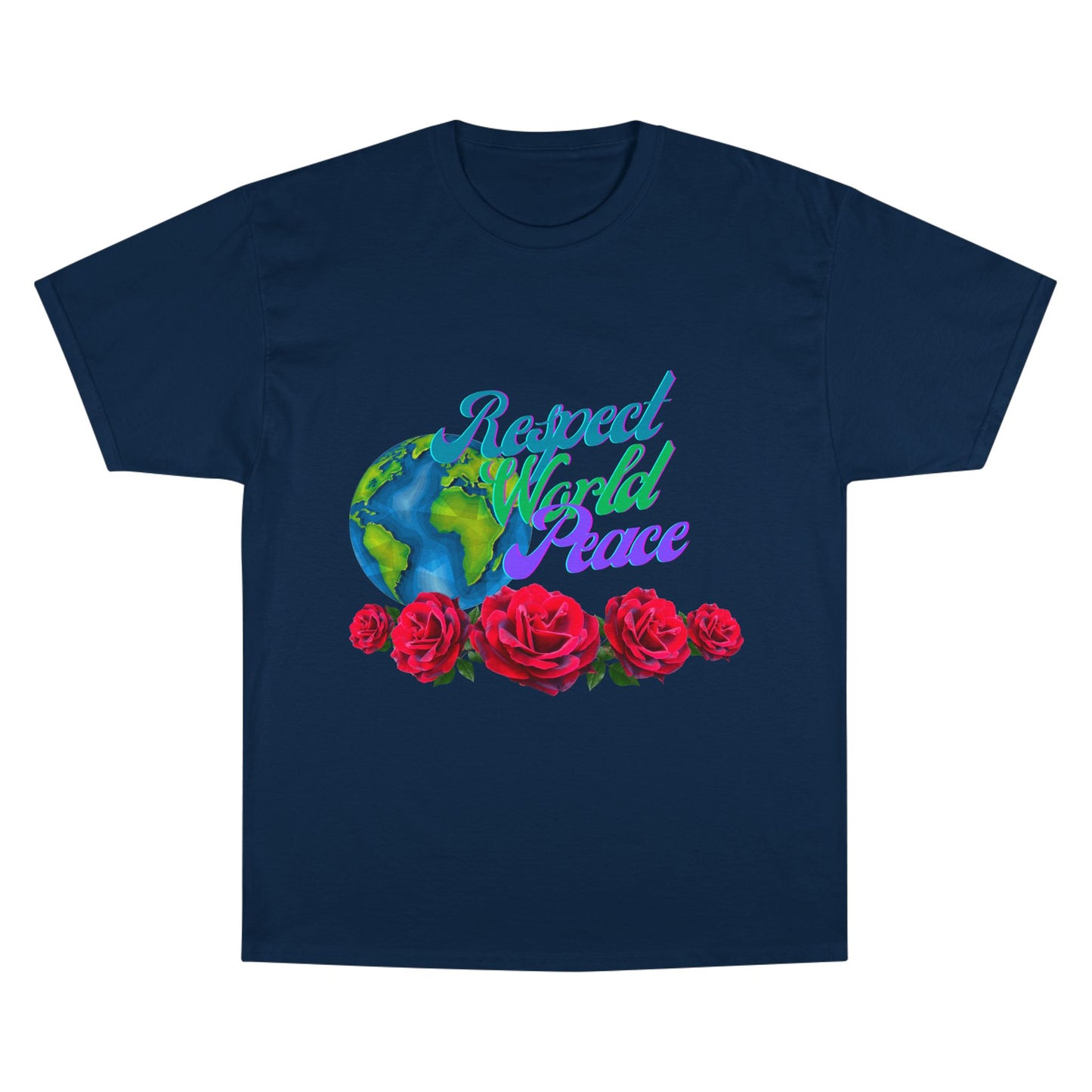 Respect World Peace™ Globe Rose T-Shirt - Purple