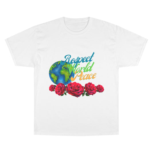 Respect World Peace™ Globe Rose T-Shirt - Gold