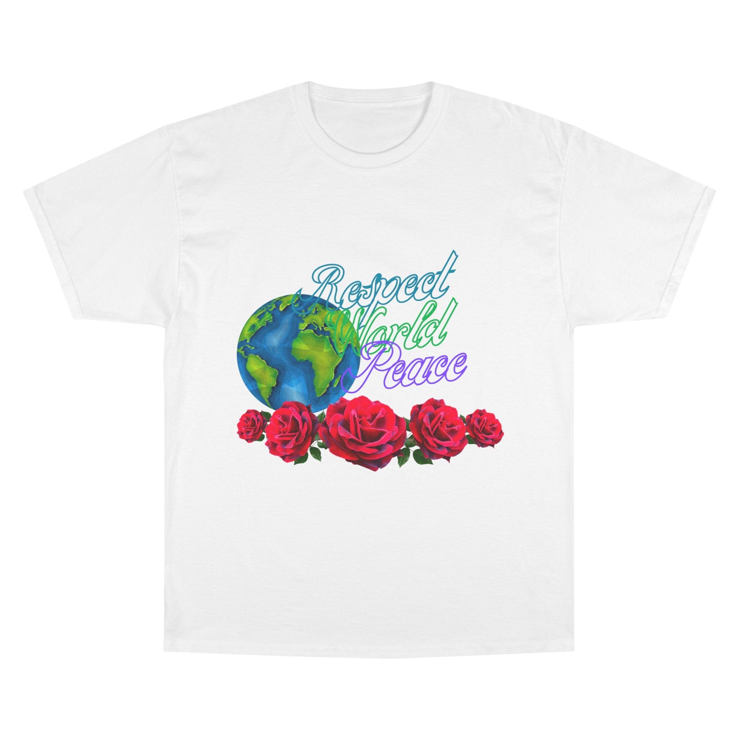 Respect World Peace™ Globe Rose T-Shirt - Purple