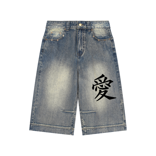 Respect World Peace™ Baggy Denim Shorts