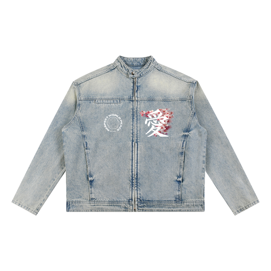 Respect World Peace™ Cherry Blossom Denim Jacket