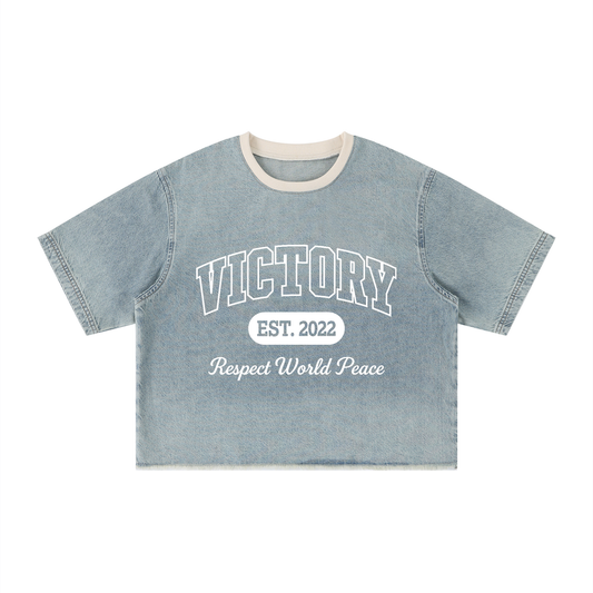 Respect World Peace™ Boxy Denim T-Shirt