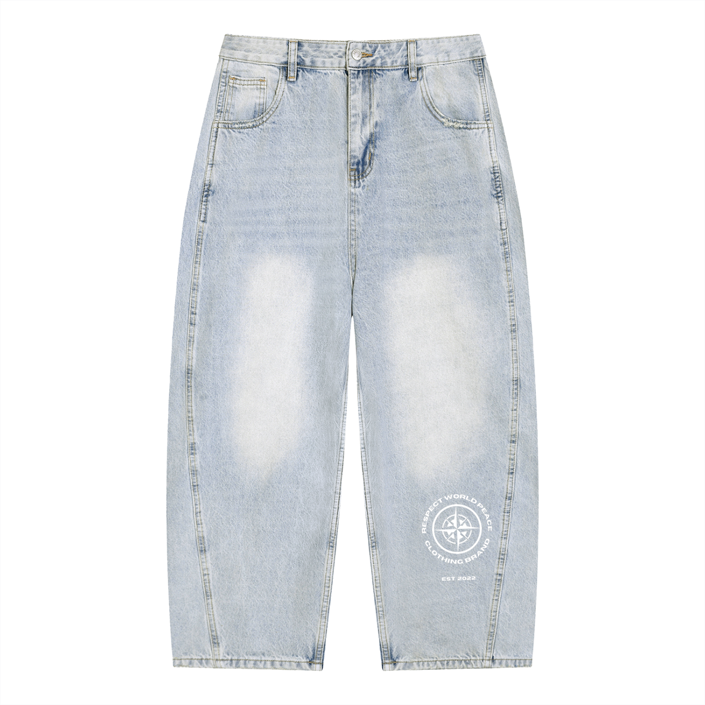 Respect World Peace™ Men's Barrel Leg Jeans