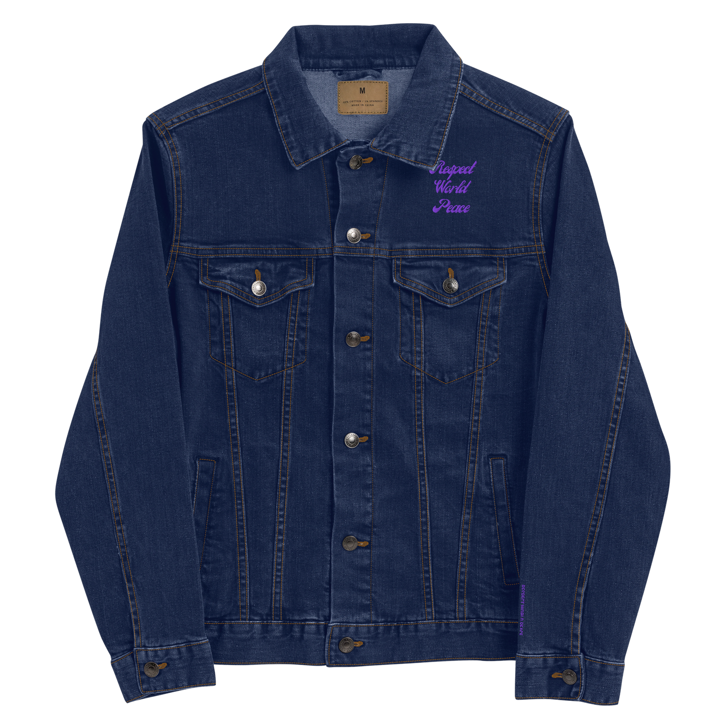 Respect World Peace™ Embroidered Denim Jacket
