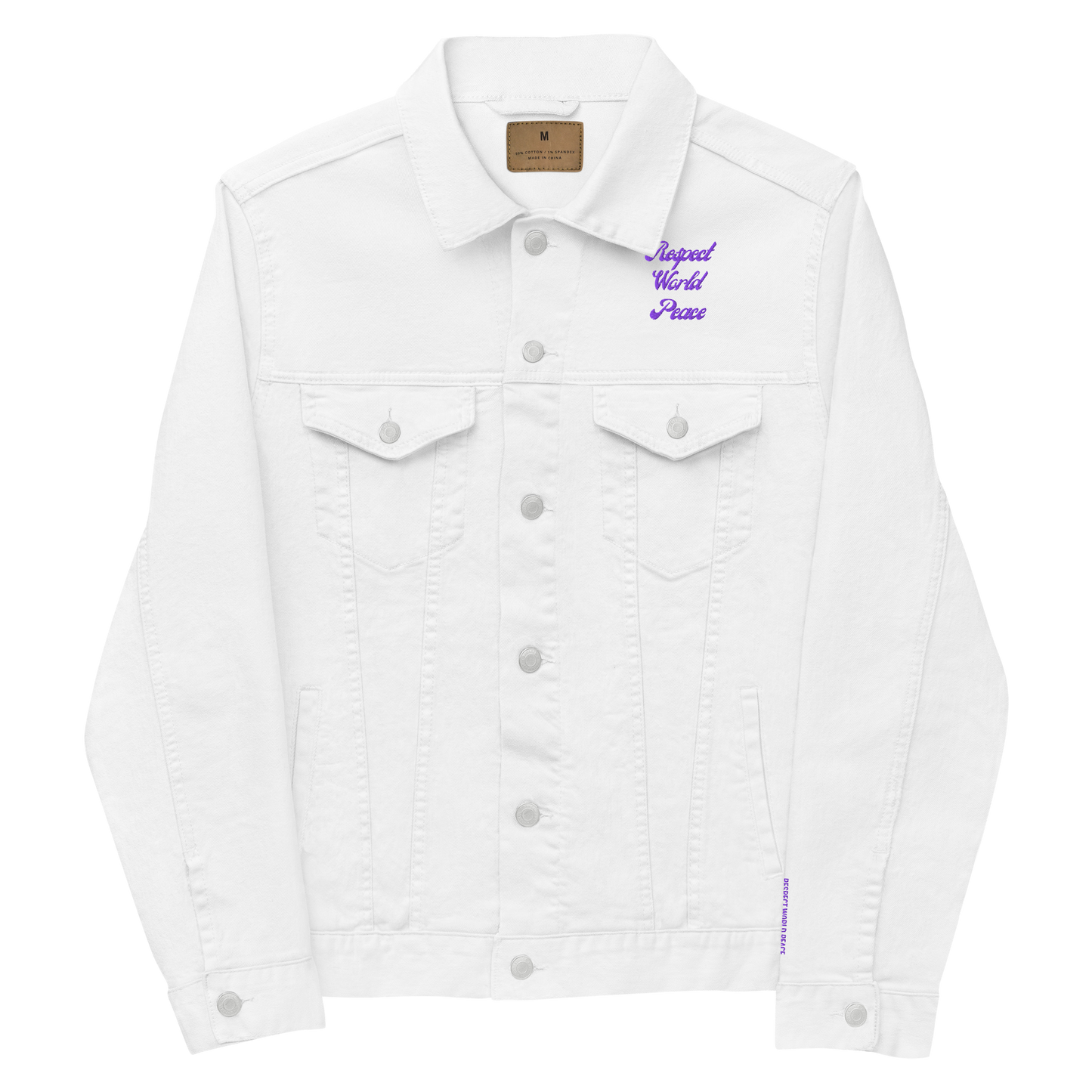 Respect World Peace™ Embroidered Denim Jacket