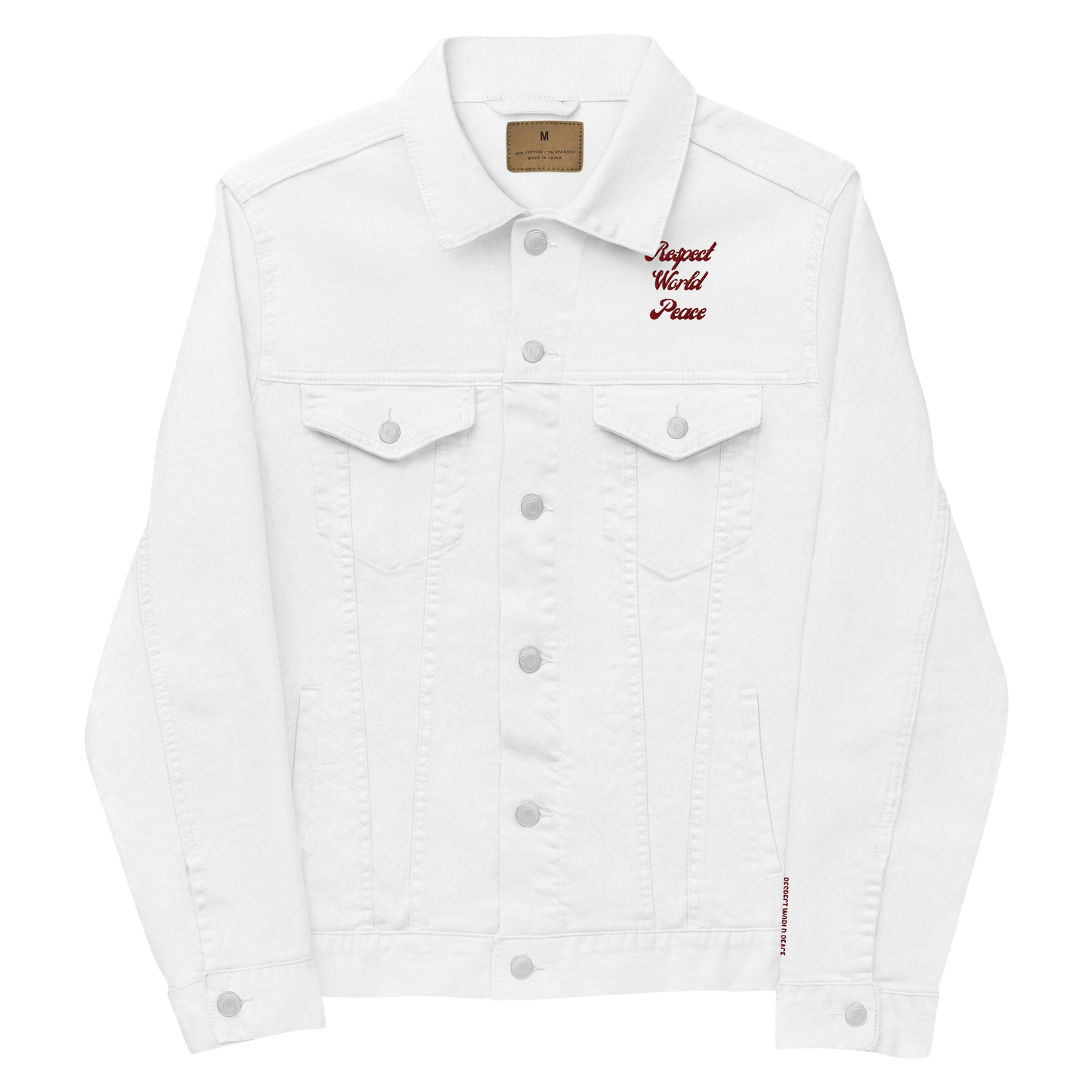 Respect World Peace™ Embroidered Denim Jacket